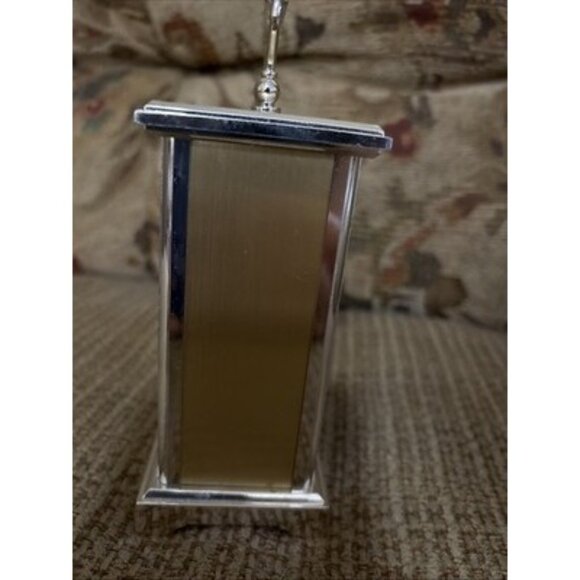 Bulova Quartz Carriage Clock Gold Tone Running AA Battery Black Face West German - Picture 5 of 7